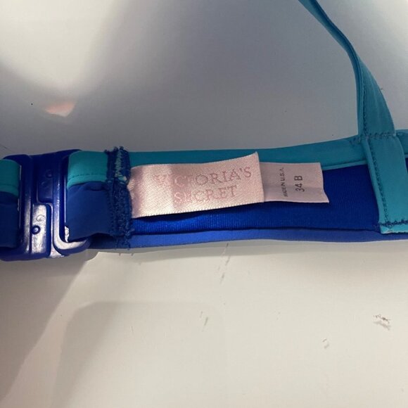 Victoria’s Secret Women's Blue Lightly Padded Underwire Bikini Swimsuit Top 34B - Picture 2 of 6